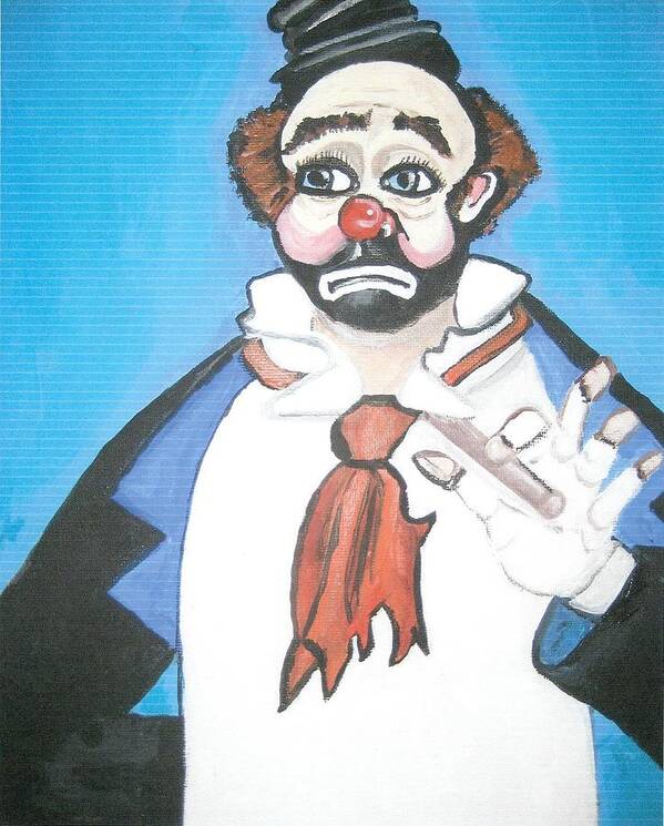 Clown Poster featuring the painting Clown by Nora Shepley