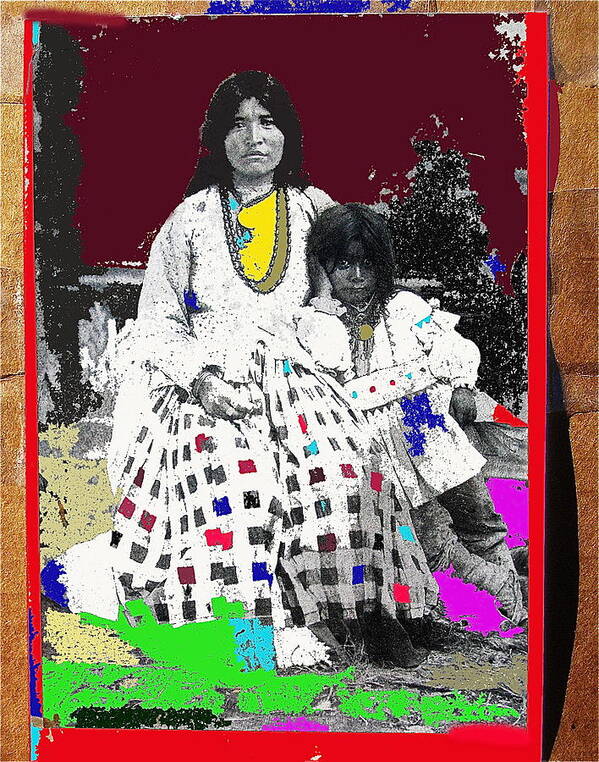 Geronimo's Wife Ta-ayz-slath And Child Unknown Date Collage 2012 Poster featuring the photograph Geronimo's Wife Ta-ayz-slath And Child Unknown Date Collage 2012 #1 by David Lee Guss