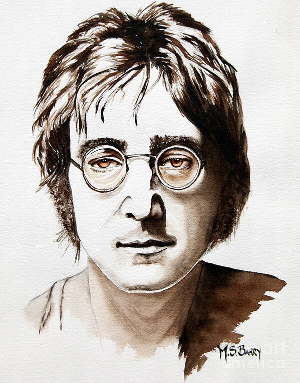 John Lennon Poster featuring the painting John Lennon #1 by Maria Barry