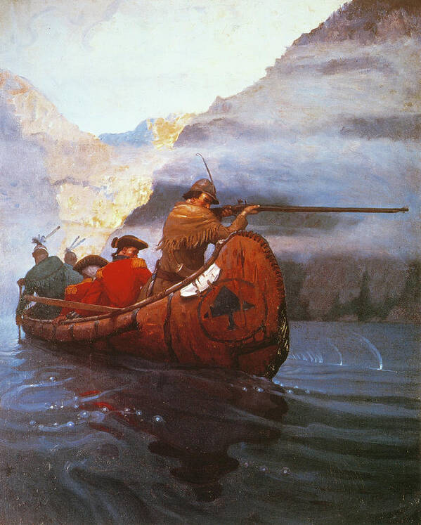 1757 Poster featuring the drawing Last Of The Mohicans, 1919 by N C Wyeth