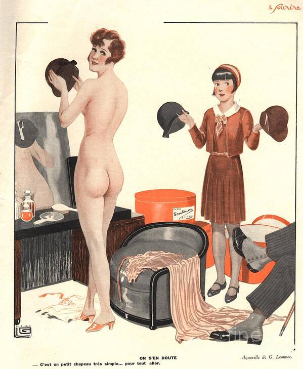 1920s Poster featuring the drawing Le Sourire 1920s France Erotica Sales #1 by The Advertising Archives