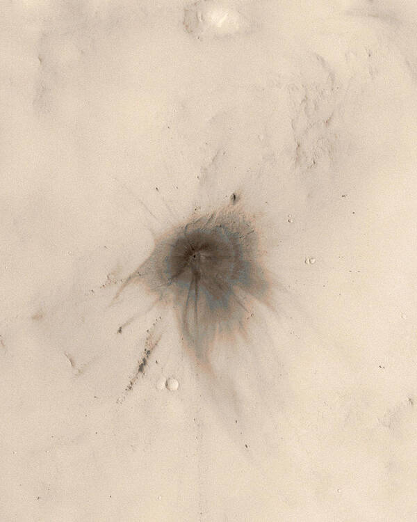 Crater Poster featuring the photograph Martian Impact Crater #1 by Nasa/jpl/msss/science Photo Library