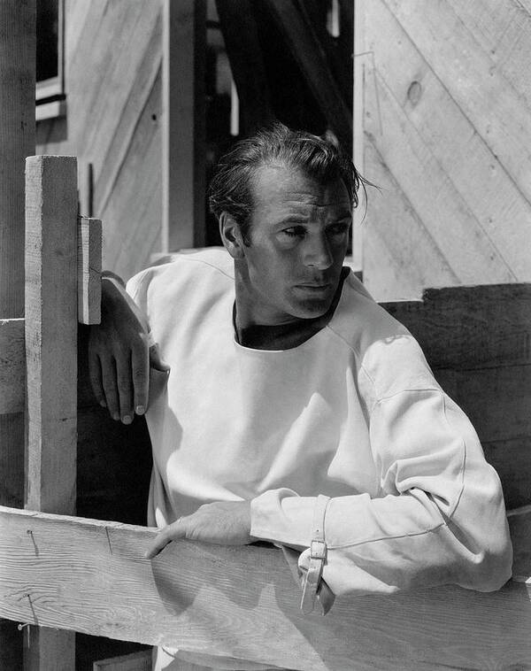 Outdoors Poster featuring the photograph Portrait Of Gary Cooper by George Hoyningen-Huene