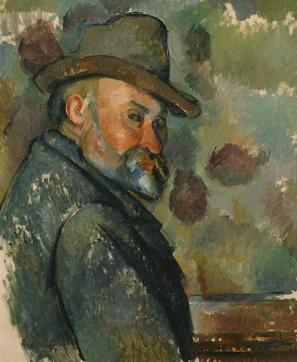 Self-portrait With A Hat Poster featuring the painting Self-Portrait with a Hat #2 by Paul Cezanne