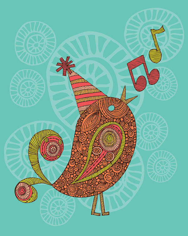 Illustration Poster featuring the photograph Singing Bird by Valentina Ramos