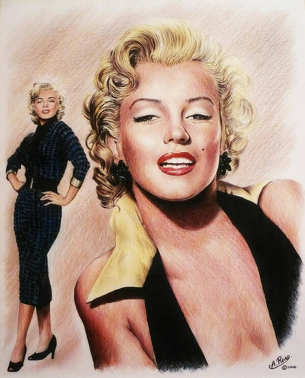 Andrew Read Poster featuring the painting The Glamour days Marilyn Monroe #2 by Andrew Read