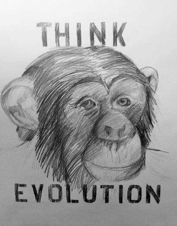 Evolution Poster featuring the drawing Think Evolution #1 by Gerry High