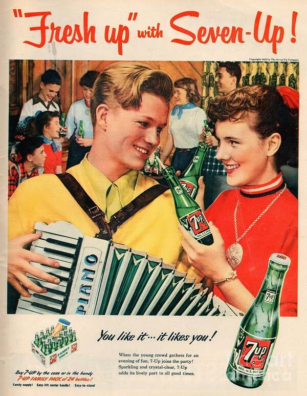 Vintage Poster featuring the photograph Vintage 7-UP Logo #1 by Action