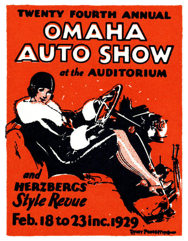 Vintage Poster featuring the painting 1929 Omaha Auto Show by Historic Image