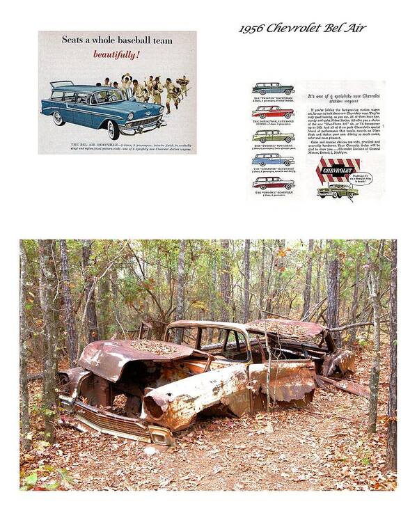 3412 Poster featuring the photograph 1956 Chevrolet Bel Air Wagon by Gordon Elwell