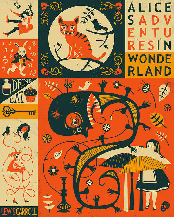 Alice In Wonderland Poster featuring the digital art Alice In Wonderland by Jazzberry Blue