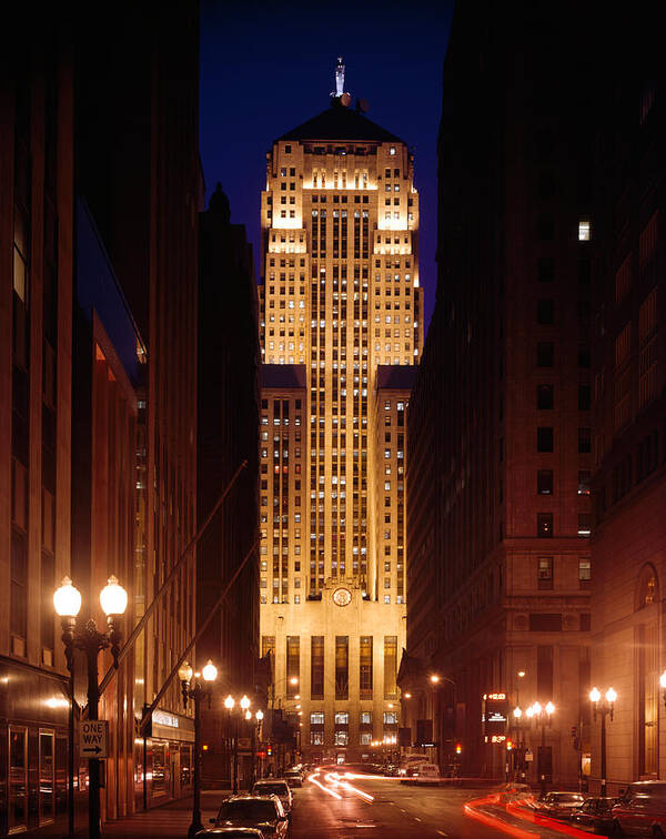 Photography Poster featuring the photograph Buildings Lit Up At Night, Chicago #2 by Panoramic Images
