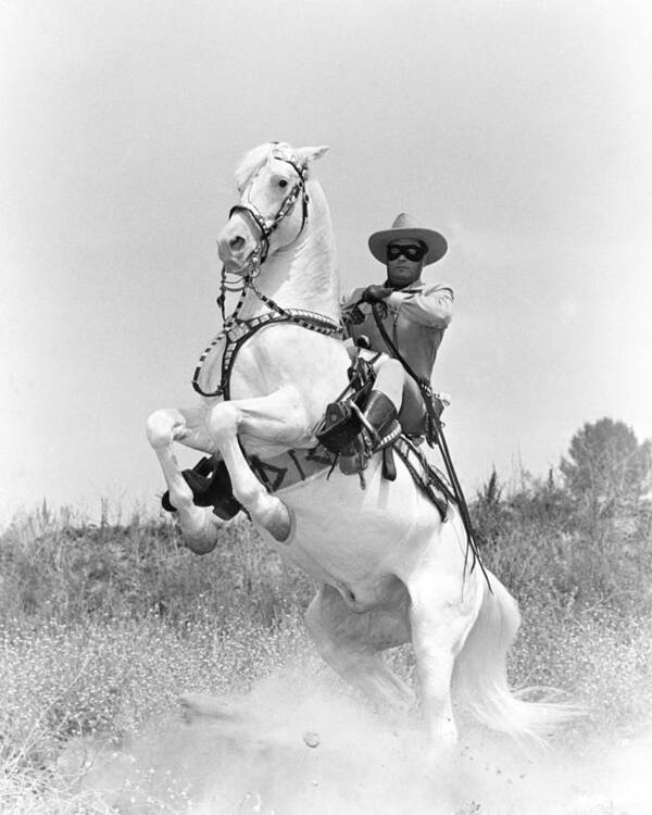 The Lone Ranger Poster featuring the photograph Clayton Moore in The Lone Ranger #2 by Silver Screen