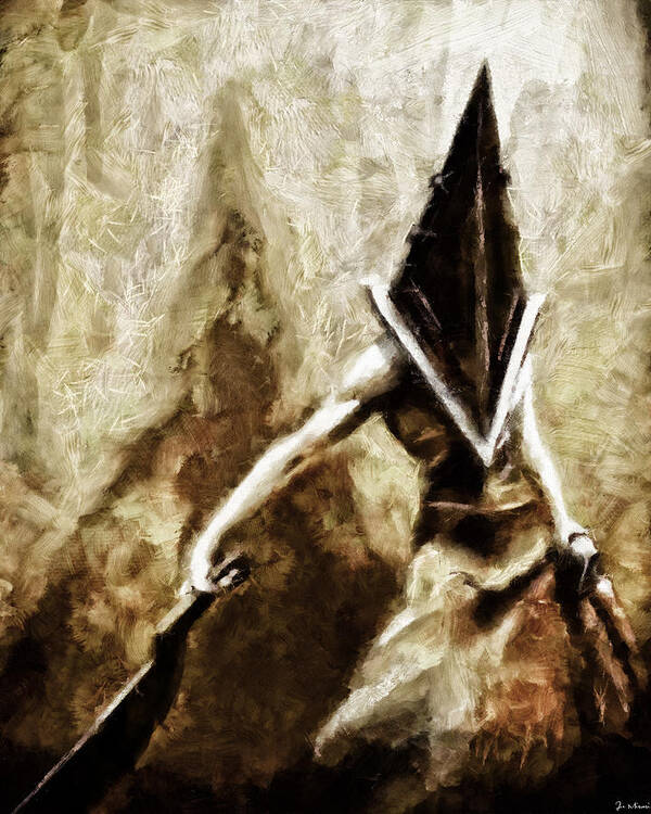 Www.themidnightstreets.net Poster featuring the painting Pyramid Head #2 by Joe Misrasi