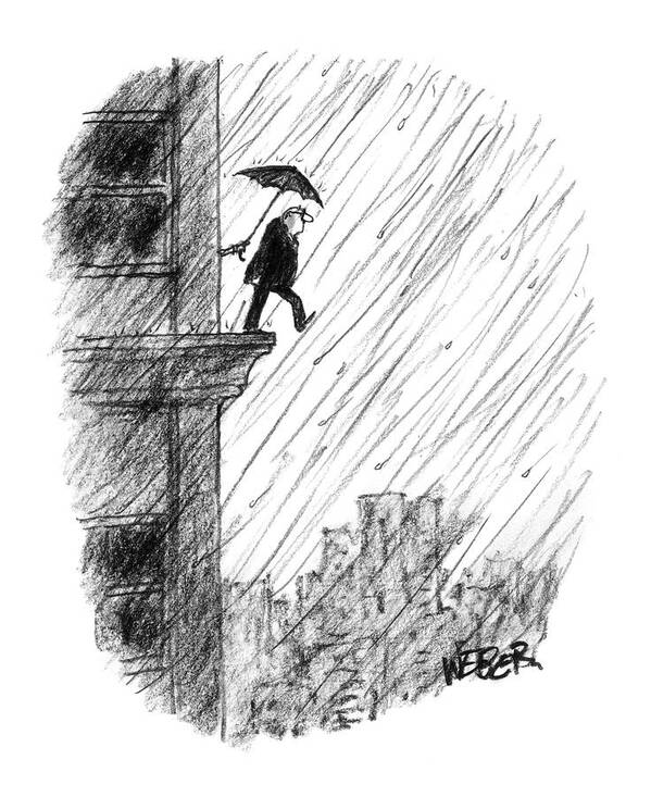 Suicide Poster featuring the drawing New Yorker May 22nd, 2000 by Robert Weber