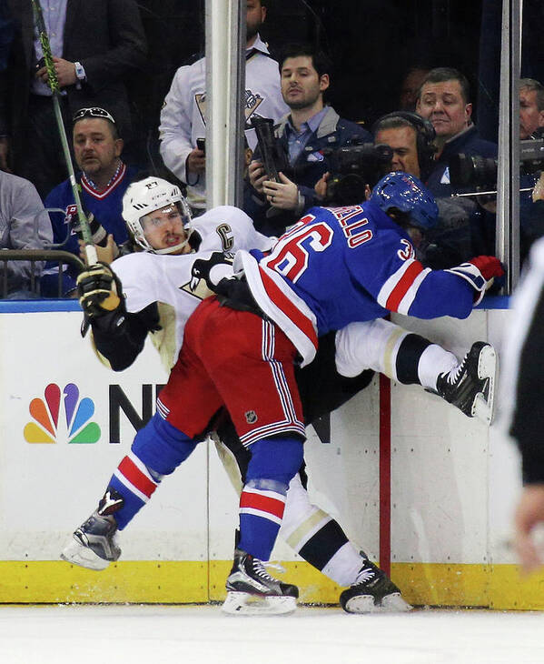 Playoffs Poster featuring the photograph Pittsburgh Penguins V New York Rangers #4 by Bruce Bennett