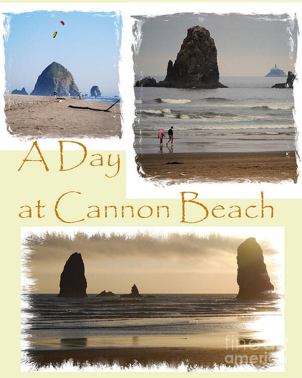 Cannon Beach Poster featuring the photograph A Day on Cannon Beach by Sharon Elliott