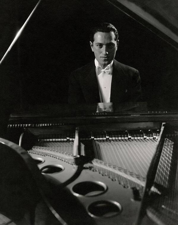 Entertainment Poster featuring the photograph A Portrait Of George Gershwin At A Piano by Edward Steichen