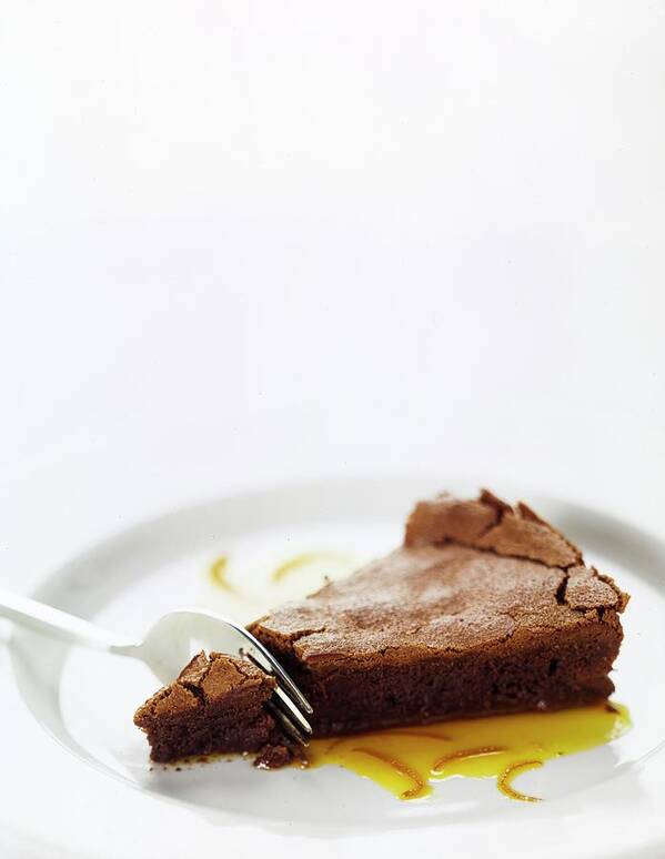 Cooking Poster featuring the photograph A Slice Of Chocolate Cake by Romulo Yanes
