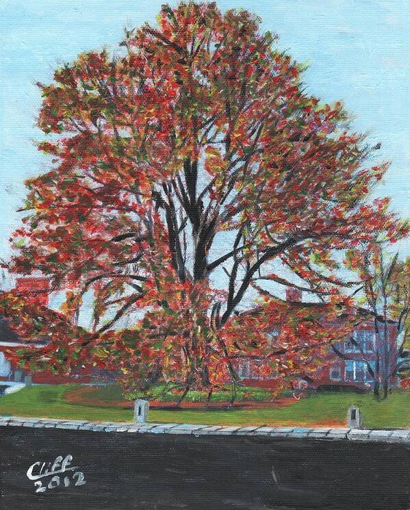 Tree Poster featuring the painting A Tree in Sherborn by Cliff Wilson