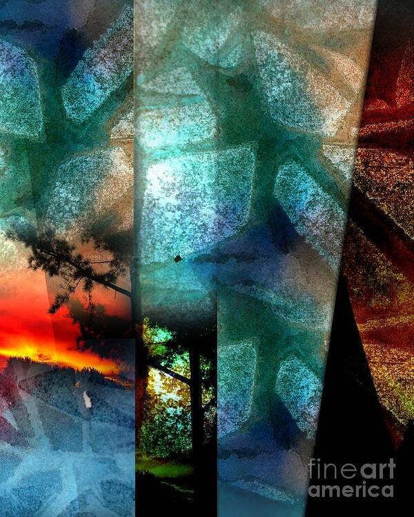 Abstract Poster featuring the digital art Abstract Calling by Allison Ashton