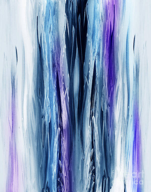 Waterfall Poster featuring the painting Abstract Waterfall Purple Flow by Irina Sztukowski