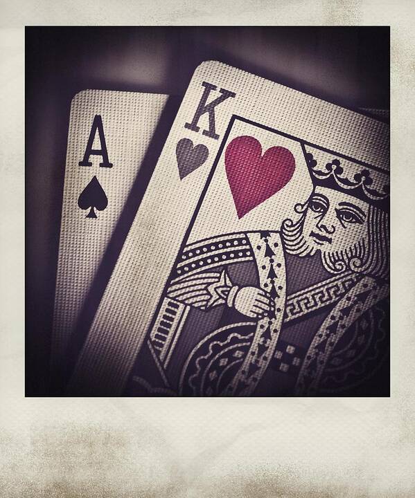 Poker Poster featuring the photograph Ace King Polaroid by Bradley R Youngberg