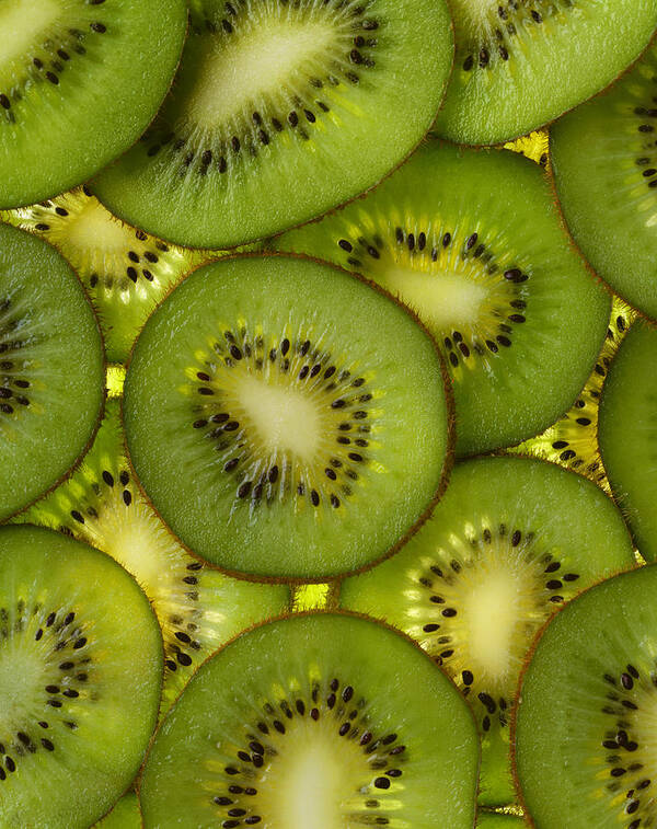 Agriculture Poster featuring the photograph Agriculture - Overlapping Backlit Kiwi by Ed Young