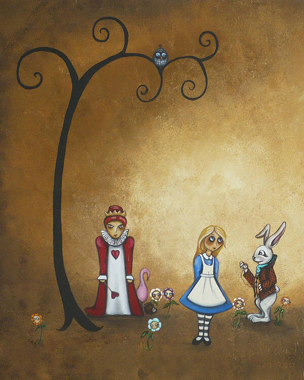 Alice In Wonderland Art Poster featuring the painting Alice in Wonderland Art - Encore - I by Charlene Zatloukal