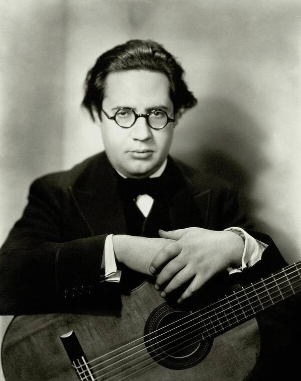 Entertainment Poster featuring the photograph Andres Segovia With A Guitar by Nickolas Muray