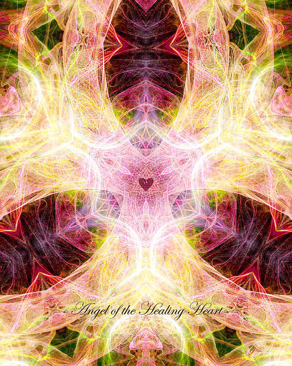 Angel Poster featuring the digital art Angel of the Healing Heart by Diana Haronis
