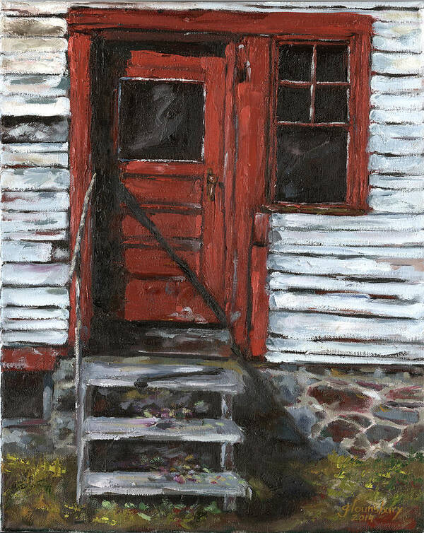Door Poster featuring the painting Another Red Door by Grant Lounsbury