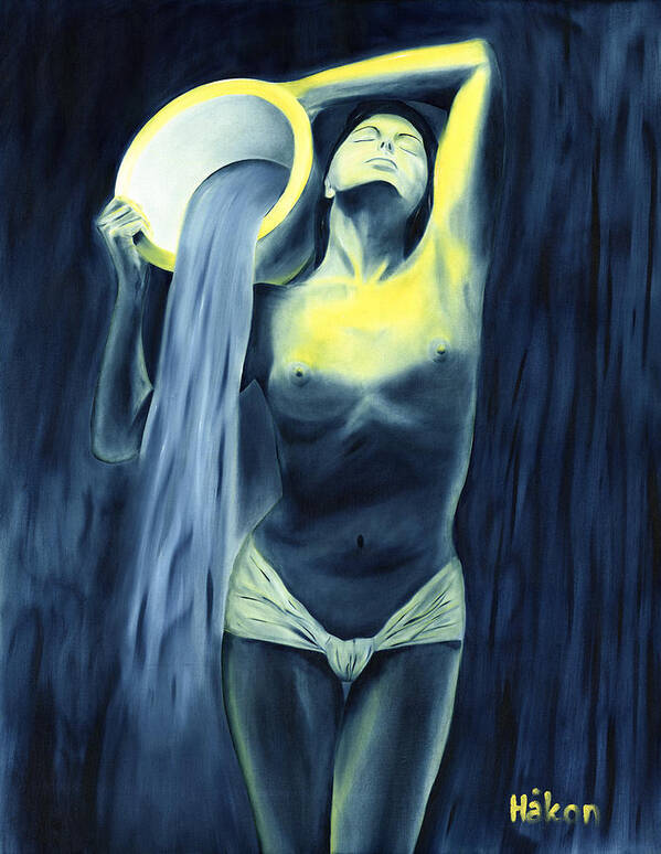 Artistic Poster featuring the painting Aquarius by Hakon Soreide