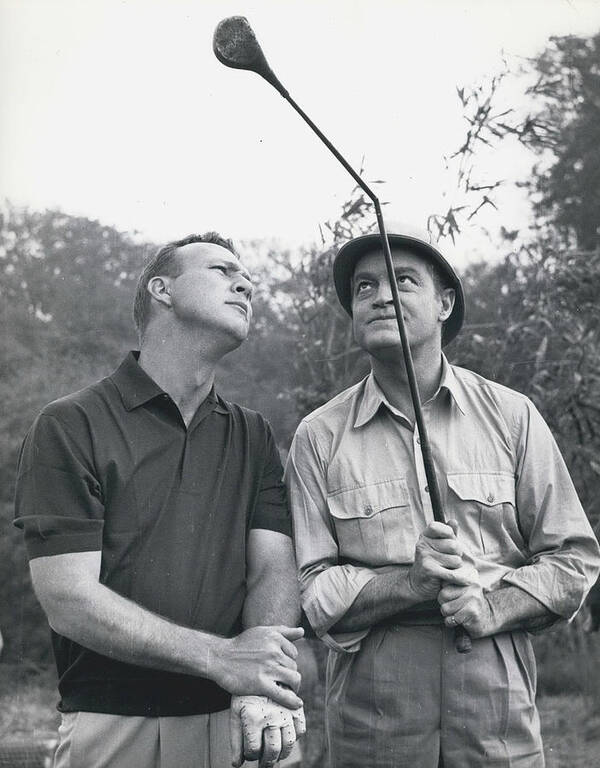 retro Images Archive Poster featuring the photograph Arnold Palmer In Film Match With Bob Hope by Retro Images Archive