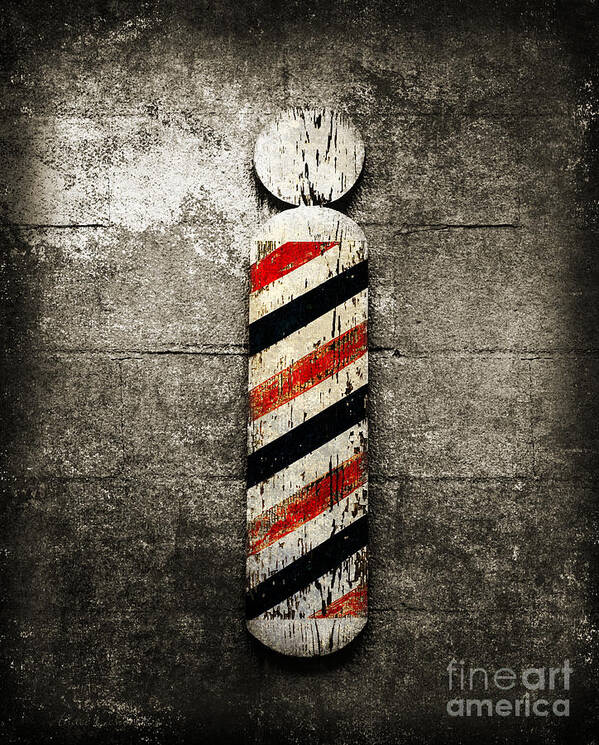 Barber Pole Poster featuring the photograph Barber Pole Selective Color by Andee Design