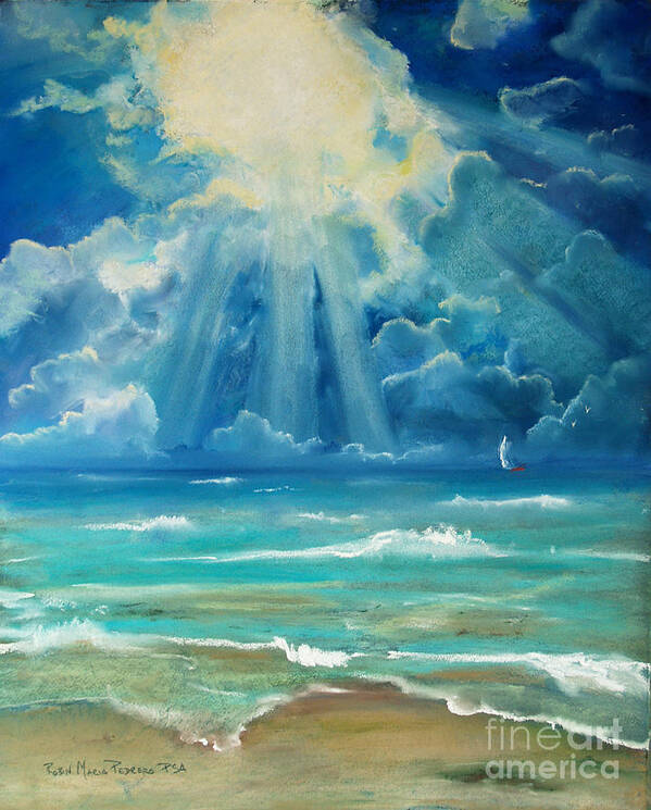 Beach Poster featuring the pastel Beach by Robin Pedrero