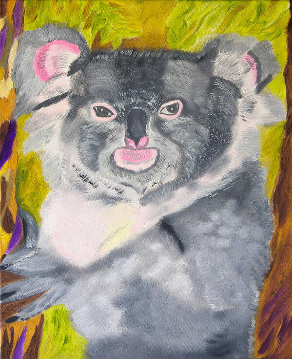 Koala Poster featuring the painting Koala Gaze by Meryl Goudey