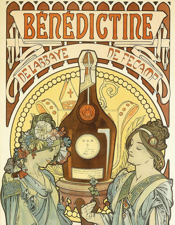 Mucha Poster featuring the painting Benedictine by Alphonse Marie Mucha