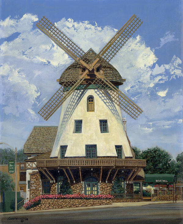 Don Poster featuring the painting Bevo Mill Front View by Don Langeneckert