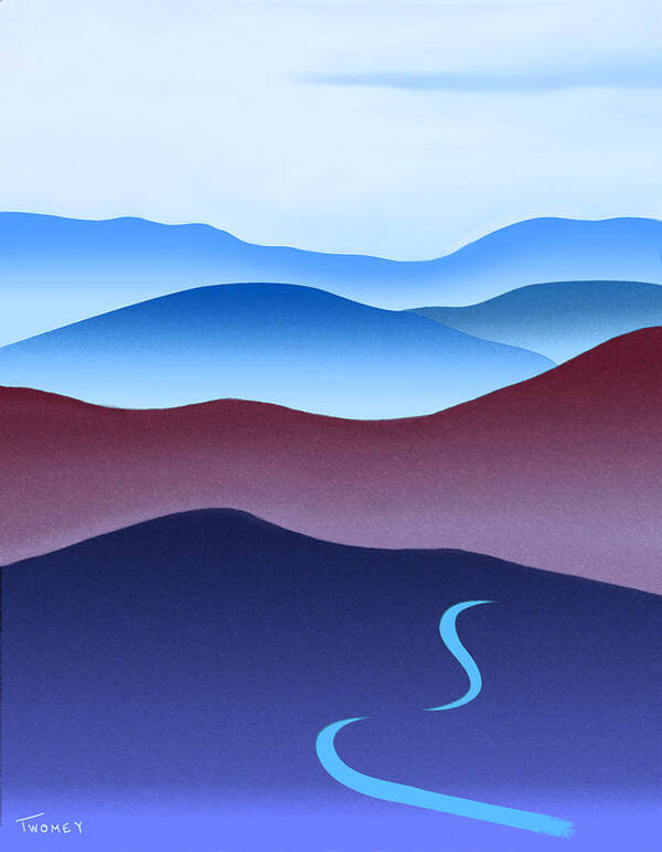 Crane Poster featuring the painting Blue Ridge Blue Road by Catherine Twomey