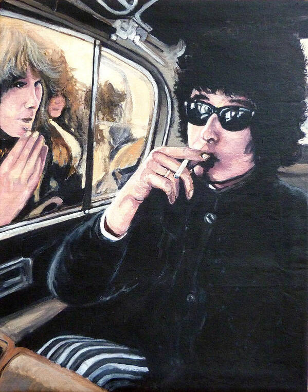 Bob Dylan Poster featuring the painting Bob Dylan 1966 by Tom Roderick