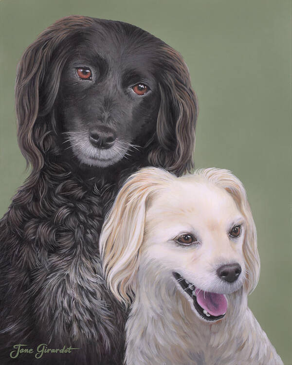 Dog Poster featuring the painting Brea and Randy by Jane Girardot
