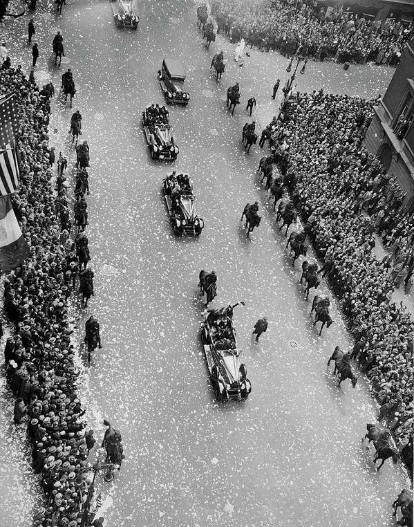 1920s Poster featuring the photograph Bremen Flyers Parade by Underwood Archives