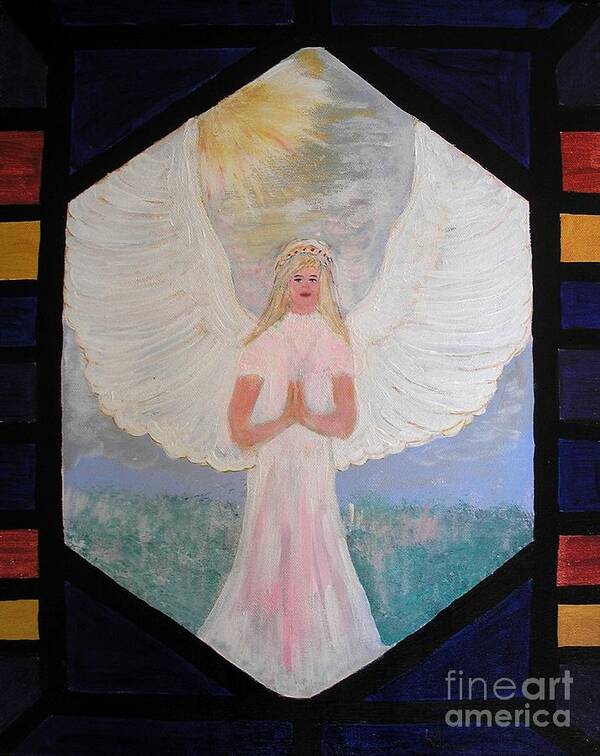 Bride Of Christ Poster featuring the painting Angel in Prayer by Karen Jane Jones