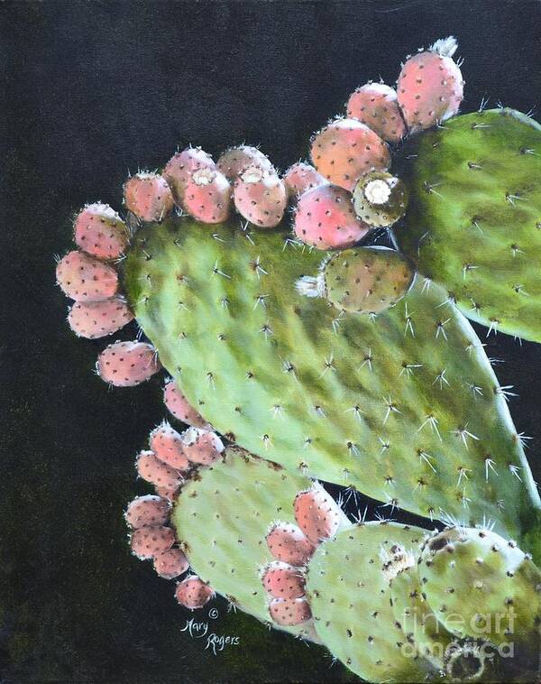 Plant Poster featuring the painting Cactus Fruit by Mary Rogers