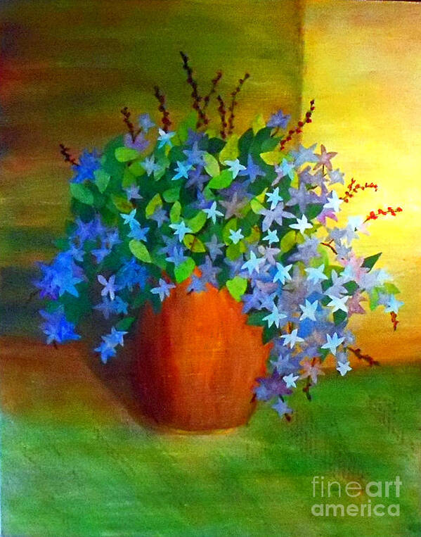 Campanula Poster featuring the painting Campanula in Terra Cotta by Desiree Paquette