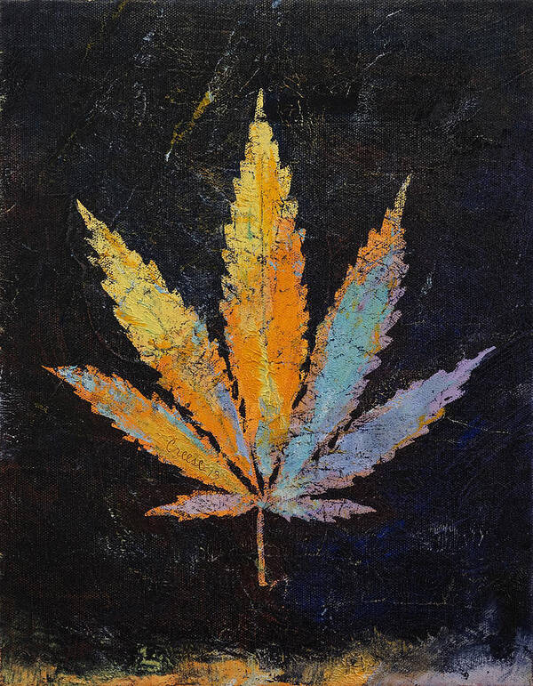 Cannabis Poster featuring the painting Cannabis by Michael Creese