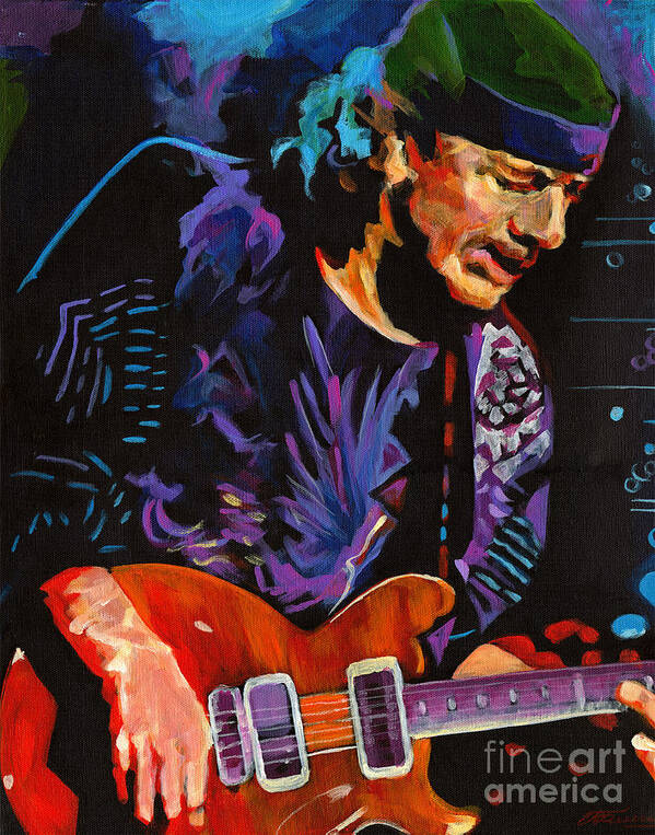 Tanya Filichkin Poster featuring the painting Supernatural.Carlos Santana by Tanya Filichkin