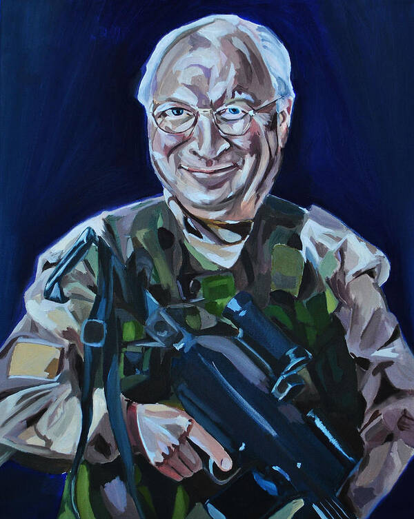 Dick Cheney Poster featuring the painting Cheneys Got A Gun by Stuart Black