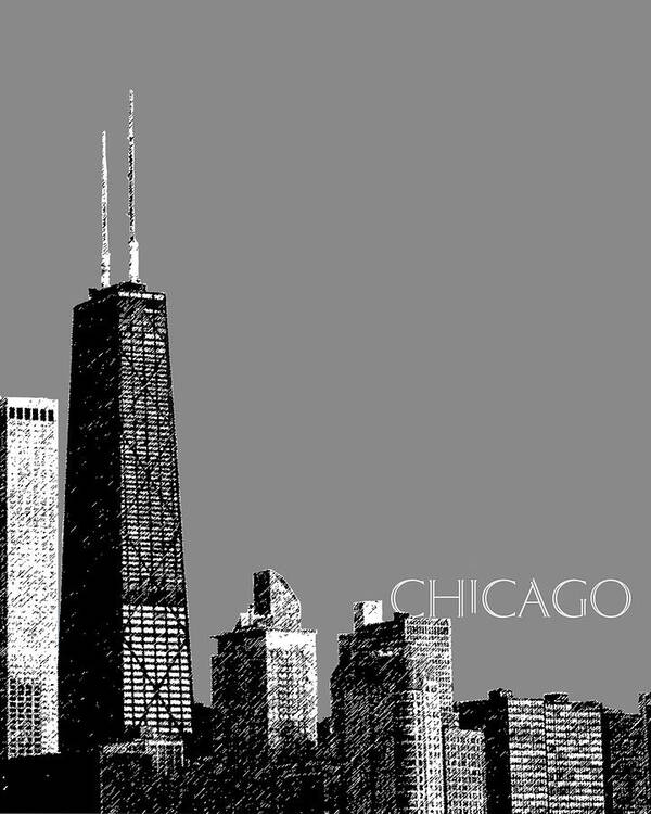 Architecture Poster featuring the digital art Chicago Hancock Building - Pewter by DB Artist